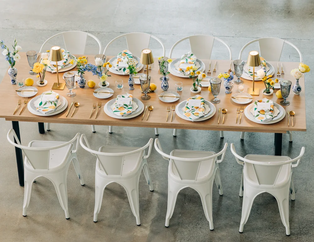 Wedding reception table design by 828 Planning.