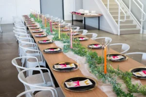 Reception table at PINE in Charlotte, NC