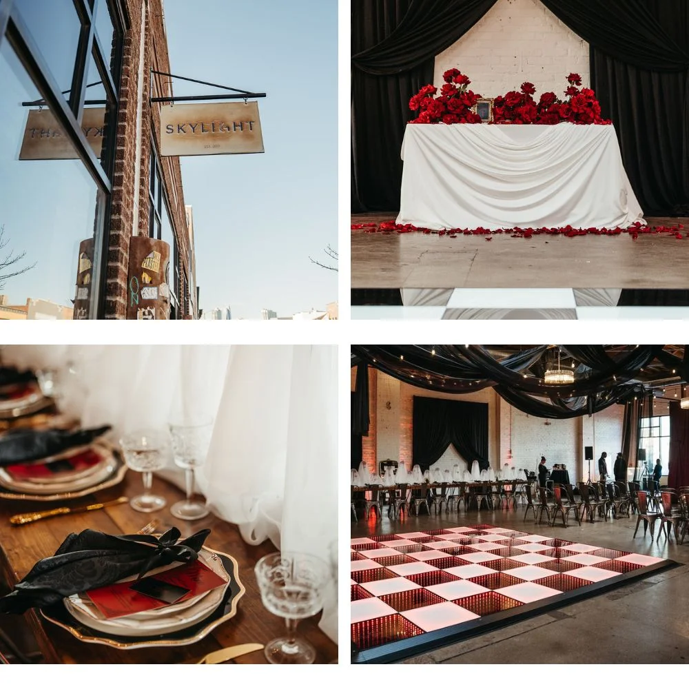 Collage of images showing the design of SKYLIGHT's open house