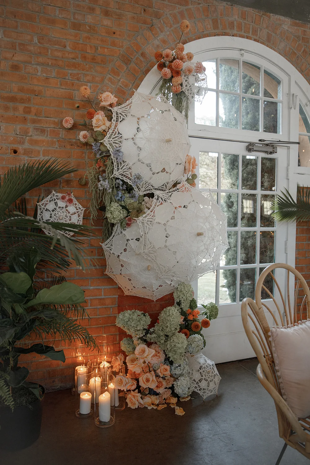 Parasols displayed as decor at BRICK San Diego open house