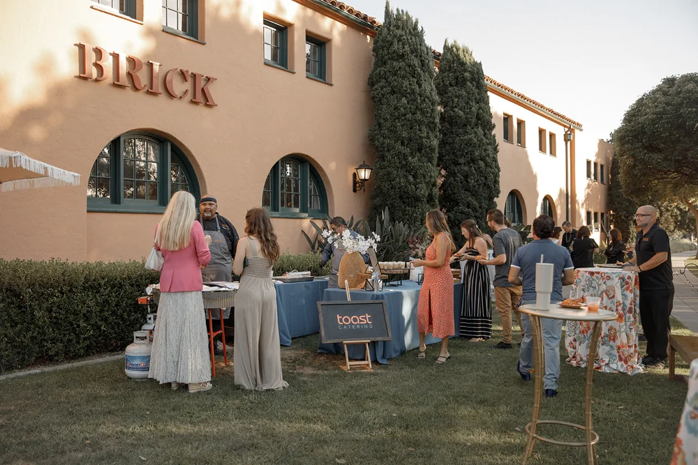 Outdoor cocktail hour at BRICK in San Diego, CA